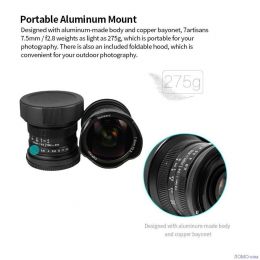 Объектив 7Artisans 7.5mm F2.8 Sony Fisheye E-mount Чёрный