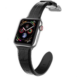 Ремешок X-Doria Hybrid Leather для Apple watch 38/40 мм Чёрный крокодил