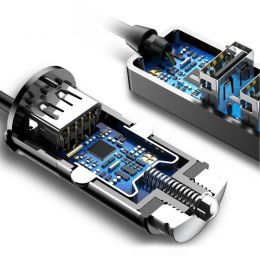 Автомобильная зарядка Baseus Enjoy Together 4USB Серая