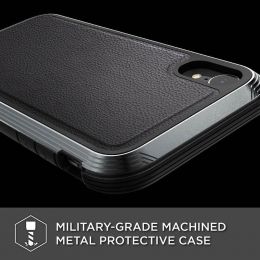 Чехол X-Doria Defense Lux для iPhone XR Чёрная кожа
