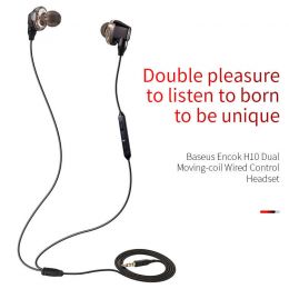 Наушники двухдрайверные Baseus Encok H10 Красные