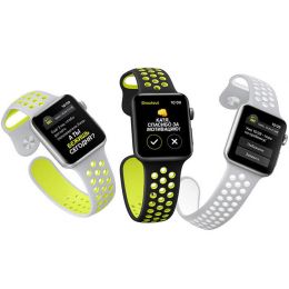 Ремешок спортивный Dot Style для Apple Watch 42/44 mm Черно-Зеленый