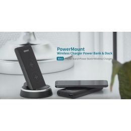 Внешний аккумулятор с беспроводной зарядкой Nillkin PowerMount NKA08 10000 мАч Серый