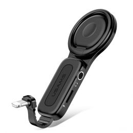 Переходник с кольцом USAMS US-SJ275 AU06 Lightning - mini Jack 3.5мм