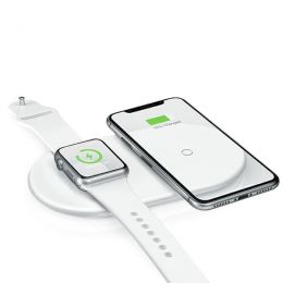 Беспроводная зарядка Baseus Smart 2in1 Wireless Charger Белая (смартфон + Apple Watch)
