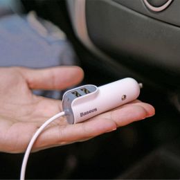 Автозарядка 2 USB + Lightning 5.5A Baseus Multi Car Chrager Синяя