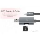 Кабель с карт-ридером Rock Space Micro USB OTG Розовое золото