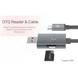 Кабель с карт-ридером Rock Space Micro USB OTG Розовое золото