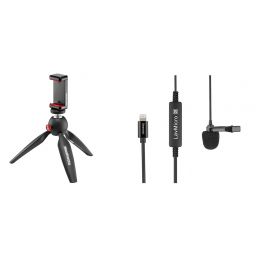 Комплект Saramonic LavMicro Di петличный микрофон для смартфонов (вход Apple Lightning)+MKPIXICLAMP-BK