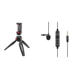 Комплект Saramonic LavMicro U2 Петличный микрофон с кабелем 6м для камер, видеокамер, смартфонов, рекордеров+MKPIXICLAMP-BK
