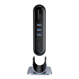 Хаб Baseus Working Station Three-Screen Multifunctional Type-C Серый