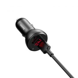 Автозарядка Baseus inAuto Dual Quick Charger 45W Серебро