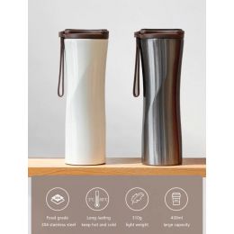 Термокружка Xiaomi Kiss Kiss Fish MOKA Smart Cup OLED 430мл Белая с силиконовым ремешком