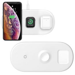 Беспроводная зарядка Baseus Smart 3in1 Phone+Watch+Pods (18W MAX) Белая