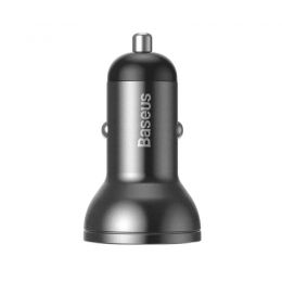 Автозарядка с мультикабелем Baseus Digital Display Dual USB 4.8A 24W