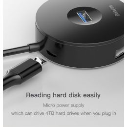 Хаб Baseus Round Box HUB USB 100 см Белый