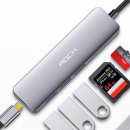 Хаб Rock Type-C - USB*3+TF/SD+PD