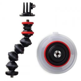 Держатель на присоске Suction Cup & GorillaPod Arm (черный/красный)