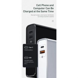 Внешний аккумулятор Baseus GaN C+U 10000mAh 45W EU Чёрный