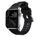 Ремешок Nomad Rugged Strap V.2 для Apple Watch 42/44 mm Черный с серебряной фурнитурой