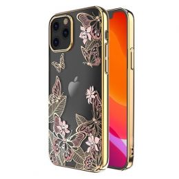 Чехол Kingxbar Butterfly для iPhone 12/12 Pro Розовый/Золотой