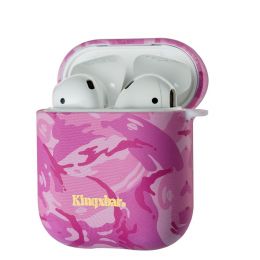 Чехол Kingxbar Camouflage для Apple AirPods Розовый