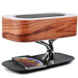 Беспроводная зарядка+Bluetooth акустика+лампа HomeTree Light of the tree B2S (Темный шпон)