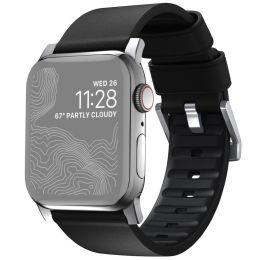 Ремешок Nomad Active Strap Pro для Apple Watch 42/44мм Чёрный с серебряной фурнитурой