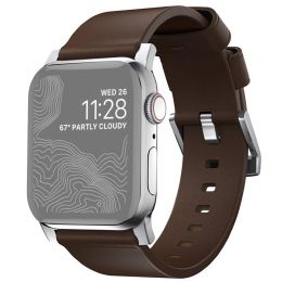 Ремешок Nomad Active Strap Pro для Apple Watch 42/44мм Коричневый с серебряной фурнитурой