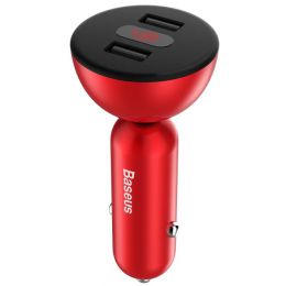 Автозарядка Baseus Shake-head Quick Charger Красная