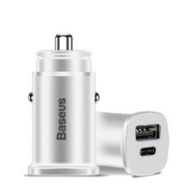 Зарядное устройство для авто Baseus PPS 30W A+C Белое