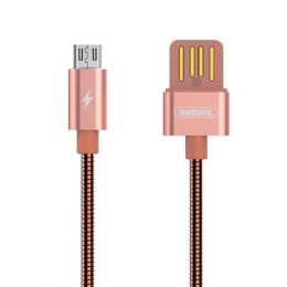 Кабель металлический Remax Silver Serpent USB - micro USB Розовое Золото