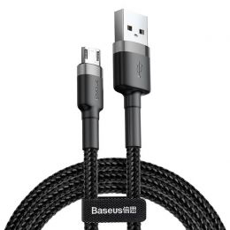 Кабель Baseus cafule USB - micro USB 2.4A 0.5M Черно-серый
