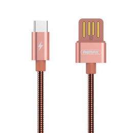 Кабель металлический Remax Silver Serpent USB - Type-C Розовое золото