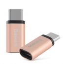 Переходник Baseus Sharp micro USB - Type-C Розовое золото