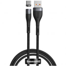 Кабель Baseus Zinc Magnetic USB - Type-C 3A 1м Серый+Черный