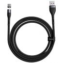 Кабель Baseus Zinc Magnetic USB - Type-C 5A 1м Серый+Черный