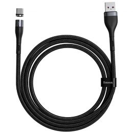 Кабель Baseus Zinc Magnetic USB - Type-C 5A 1м Серый+Черный