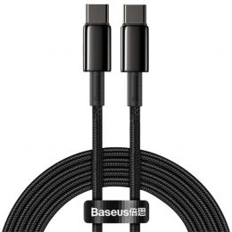 Кабель Baseus Tungsten Gold Type-C 100W 2м Чёрный