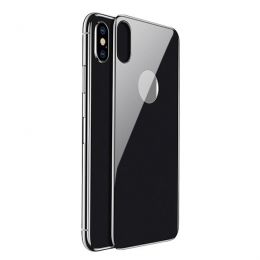 Стекло на крышку Baseus 4D Tempered Back Glass для iPhone X Серое