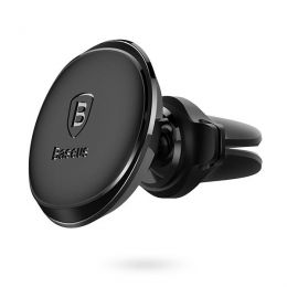 Автодержатель магнитный Baseus Magnetic Air Vent Car Mount Holder with cable clip Черный