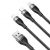Кабель Baseus Flash One-for-three micro USB+Lightning+Type-C 5A 1.2м Черно-Серый