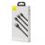 Кабель Baseus Flash One-for-three micro USB+Lightning+Type-C 5A 1.2м Черно-Серый
