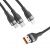 Кабель Baseus Flash One-for-three micro USB+Lightning+Type-C 5A 1.2м Черно-Серый