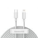 Кабель Baseus Simple Wisdom Type-C - Lightning 20W 1.5м Белый (2шт)