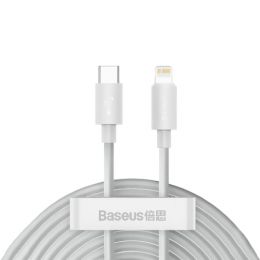Кабель Baseus Simple Wisdom Type-C - Lightning 20W 1.5м Белый (2шт)