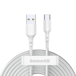 Кабель Baseus Simple Wisdom USB - Type-C 5A 1.5м Белый (2шт)