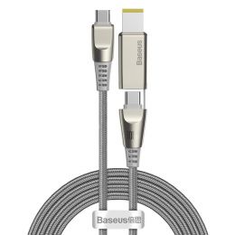 Кабель Baseus Flash One-for-two Type-C - C+DC 100W 2м Серый