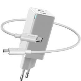 Сетевой адаптер Baseus GaN2 45W Белый (+кабель Type-C)