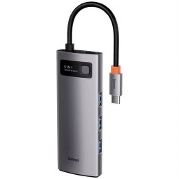 Хаб Baseus Metal Gleam 5-in-1 Серый